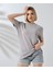 Unisex Bisiklet Yaka Slim Fit T-Shirt - Boyalı Gri 3