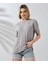 Unisex Bisiklet Yaka Slim Fit T-Shirt - Boyalı Gri 4