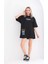 Smg Butik Unisex Bisiklet Yaka Baskılı Oversize T-Shirt - Siyah 5