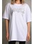 Smg Butik Unisex Taş Desenli Oversize T-Shirt - Beyaz 2