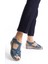 Deri Kot Mavi Anatomik Taban Comfort Kadın Sandalet TMD202455 2