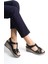 Deri Siyah Anatomik Taban Comfort Kadın Sandalet TMD202463 1