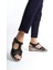 Deri Siyah Anatomik Taban Comfort Kadın Sandalet TMD202463 4