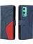 Kart Yuvası Standı Iki Renkli Dikiş Pu Deri ile Oneplus 9 Için Kılıf (Yurt Dışından) 3