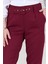 Beli Kemerli Pileli Kalem Pantolon-Bordo 4