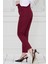 Beli Kemerli Pileli Kalem Pantolon-Bordo 5