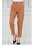 Beli Kemerli Pileli Kalem Pantolon-Camel 1