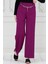 Zincir Detaylı Bol Paça Pantolon-Mor 2