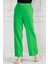 Beli Zincir Detaylı Bol Paça Pantolon-Yeşil 2