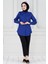 Yakası Kat Detaylı Poplin Tunik-Lacivert 1
