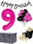 9 Yaş Pembe Balon Rakam Folyo Banner Mısır Kutusu Masa Eteği Doğum Günü Parti Seti 1