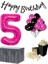 5 Yaş Pembe Balon Rakam Folyo Banner Mısır Kutusu Masa Eteği Doğum Günü Parti Seti 1