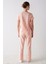 Peach Dotted Pantolon Pijama Takımı 5