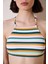 Shona Halter Dokulu Çizgili Bikini Üstü 4