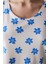 Blue Floral Ekru Pantolon Pijama Takımı 4