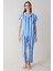 Ent Mixed Stripes Mavi Gömlek Pantolon Pijama Takımı 1