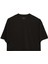 Oversize Kadın Crop T-Shirt Siyah 2