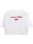 Mon Cheri Oversize Kadın Crop T-Shirt Beyaz 2