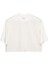 Oversize Kadın Crop T-Shirt Ekru 2