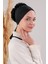 Tesettür Fırfırlı Çapraz Bone Siyah 2