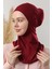 Kadın Tesettür Boyunluklu Hijab Spor Bone Bordo 2