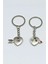 Mıknatıslı Birleşen Metal Mini Kalpler Çiftli Ikili Love Aşk Anahtarlık 4