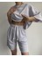 Mcllctn Gama Oversize Karmelanj Şort T-Shirt Takım 3