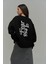 Fear Less Siyah  Oversize Sweatshirt 1