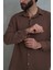 Wesley Erkek Oversize Krinkıl Kahve Gömlek 3
