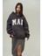 Collection Malvo Mai Nakış Antrasit Hoodie Sweatshirt 1