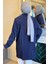 Lacivert Renk Garnili Yan Yırtmaçlı Pileli Tesettür Gömlek Tunik P-00010897 3
