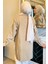 Bej Renk Garnili Yan Yırtmaçlı Pileli Tesettür Gömlek Tunik P-00010897 3