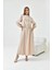 Kadın Simli Crep Etekli Takım Beige 30839 4