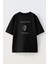 Unisex Siyah Oversize Pamuk Sadece Şeytan Sunar Baskılı Örme T-Shirt 1