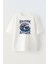 Unisex Beyaz Oversize Pamuk Shark Attack Baskılı Örme T-Shirt 1