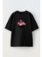Unisex Siyah Oversize Pamuk Beep Yavru Fare Pembe Araba Baskılı Örme T-Shirt 1