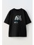 Unisex Siyah Oversize Pamuk 30 Akadar Kafayı Baskılı Örme T-Shirt 1