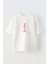 Unisex Beyaz Oversize Pamuk Patili Pembe Panter Baskılı Örme T-Shirt 1