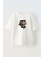 Unisex Beyaz Oversize Pamuk Kartal Pilot Baskılı Örme T-Shirt 1