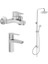 Nora S Banyo Bataryası + Lavabo Bataryası + 3c Duş Sistemi A45786 1
