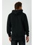 Erkek Siyah Basic Kapüşonlu Regular Fit Normal Kesim 2 Iplik Kumaş Günlük Sweatshirt 5