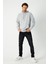Erkek Gri Basic Kapüşonlu Regular Fit Normal Kesim 2 Iplik Kumaş Günlük Sweatshirt CMRE49 4