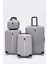 4'lü Valiz Seti Elatae Valiz Büyük - Orta - Kabin Boy ve Makyaj Gri 1020 1