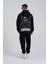 Erkek Black Mamba Baskılı Oversize Siyah Sweatshirt 3