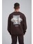 Erkek Oversize Kahverengi Sweatshirt 1