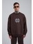 Erkek Oversize Kahverengi Sweatshirt 2