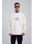 Erkek Oversize Ekru Sweatshirt 2