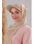 Kadın Tesettür Şapkalı Boneli Hazır Şal Krem 1