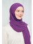 Kadın Tesettür Hijab Boneli Şifon Şal Mor 1