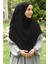 Kadın Tesettür Sufle Khimar Peçeli Üç Katlı Şifon Şal Siyah 1